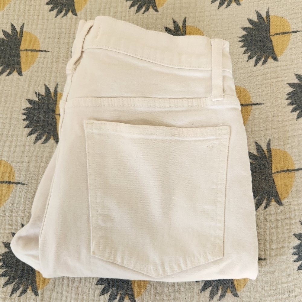 Madewell The Perfect Vintage Jean Womens Size 28 White High Rise Stretch Fray